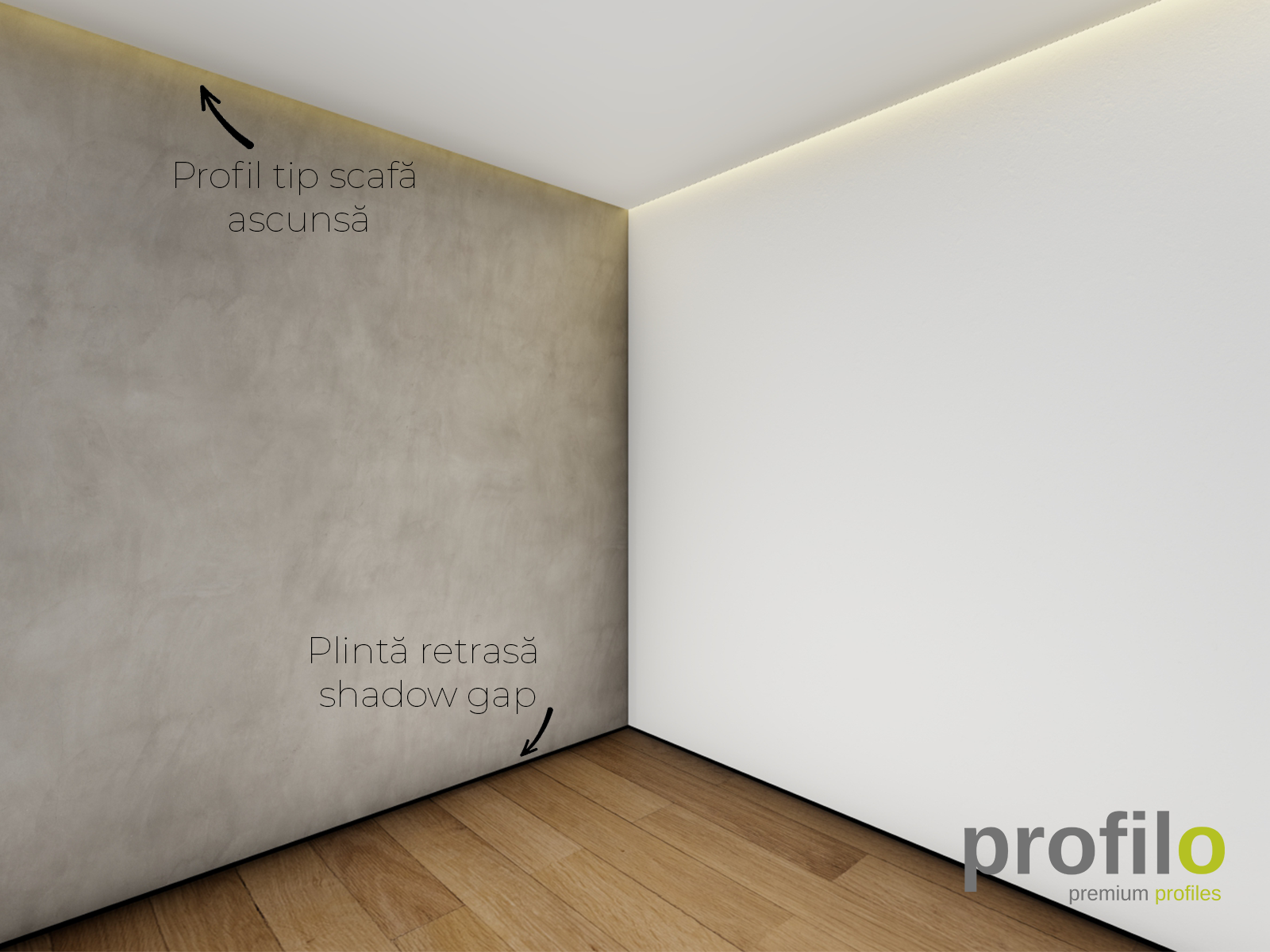 Profil-tip-Plinta-si-scafa-ascunsa-Shadow-Gap-Aluminiu-Anodizat