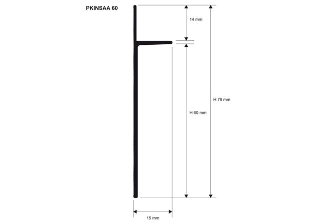 Plinta retrasa neagra shadow-gap Proskirting INS Black Matt