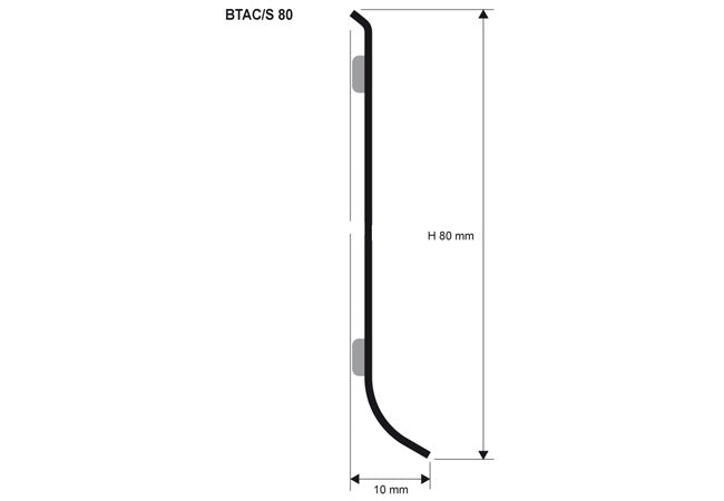 Schita plinta inox Skirting 80